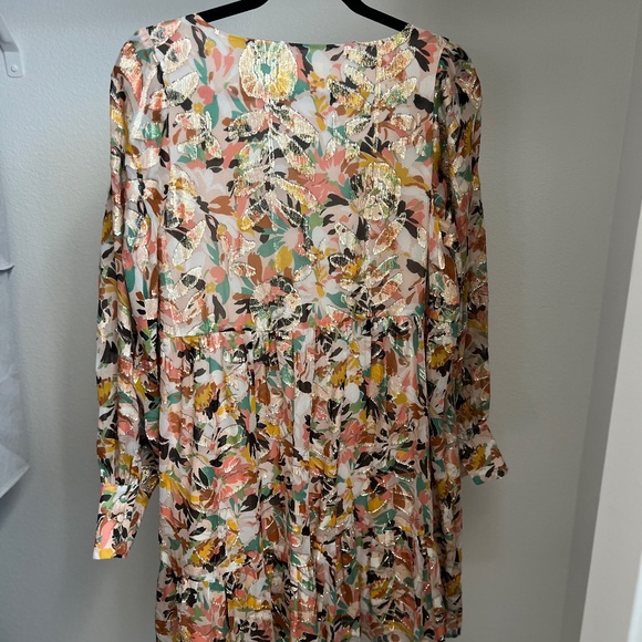 Sezane Aurena Dress Painted Lurex - Size 40 - Picture 3 of 7